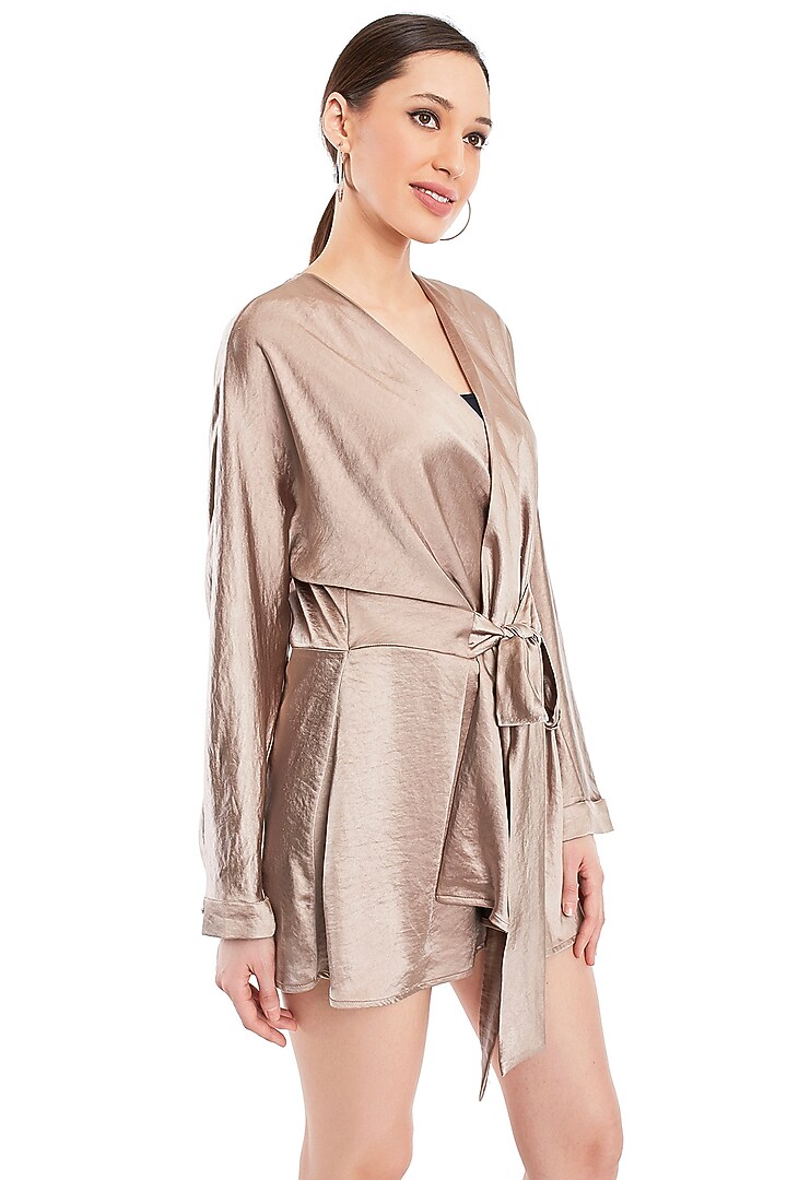 Beige Overlapped Summer Dress by Rocky Star at Pernia's Pop Up Shop