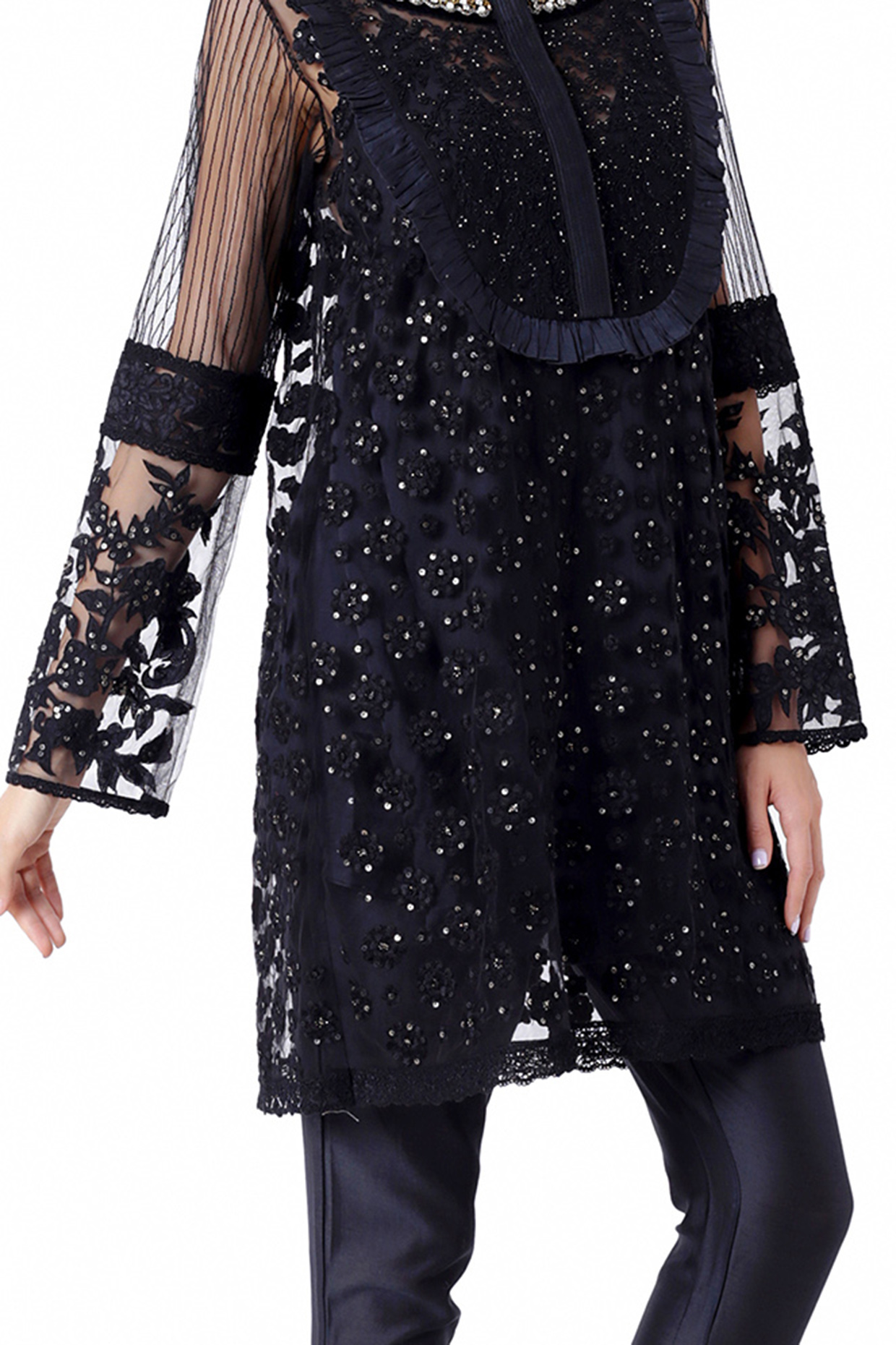 Black Hand Embroidered Tunic Set Design By Rocky Star At Pernia S Pop Up Shop 21