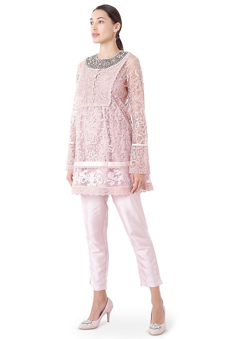 Blush Pink Embroidered Tunic Set by Rocky Star at Pernia's Pop Up Shop