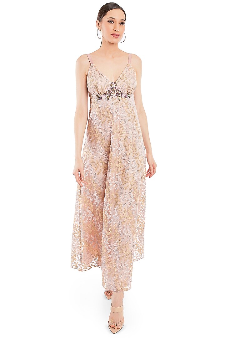 Baby Pink Embroidered Vacation Dress by Rocky Star at Pernia's Pop Up Shop