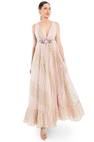 Baby Pink Embroidered Dress by Rocky Star