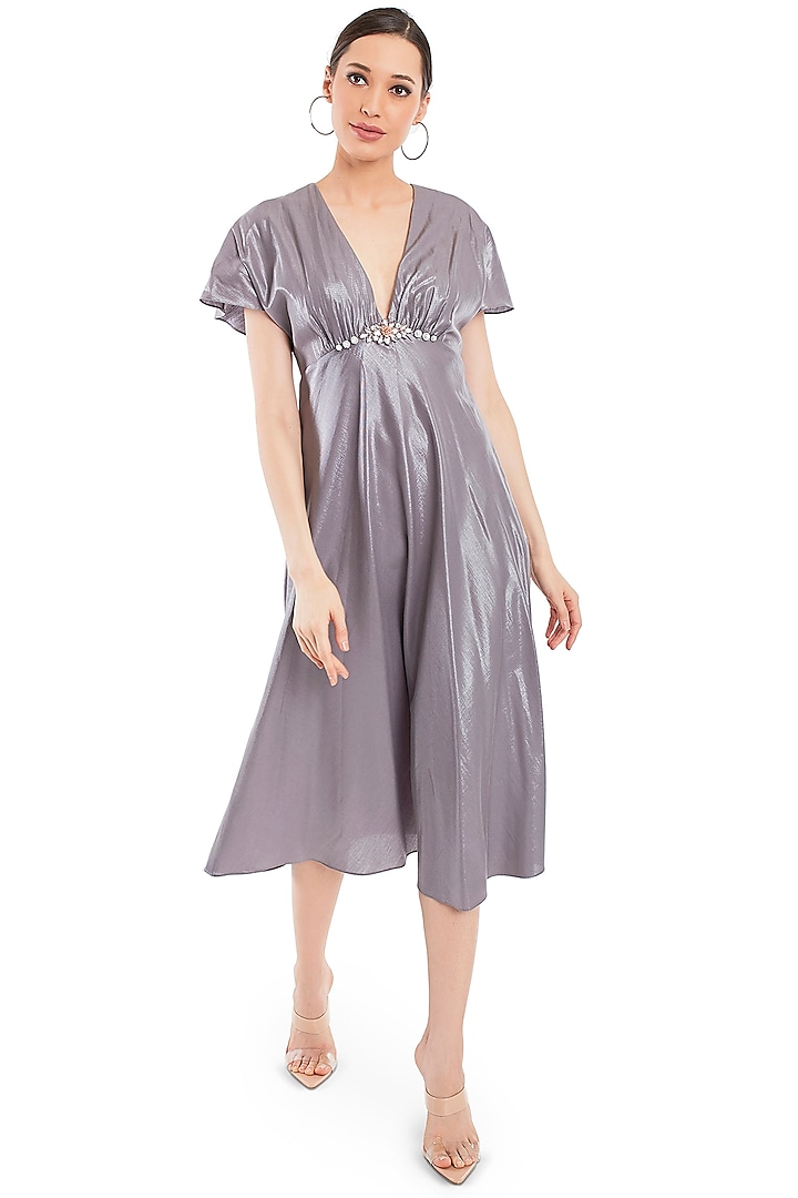 Grey Shimmer Dress by Rocky Star