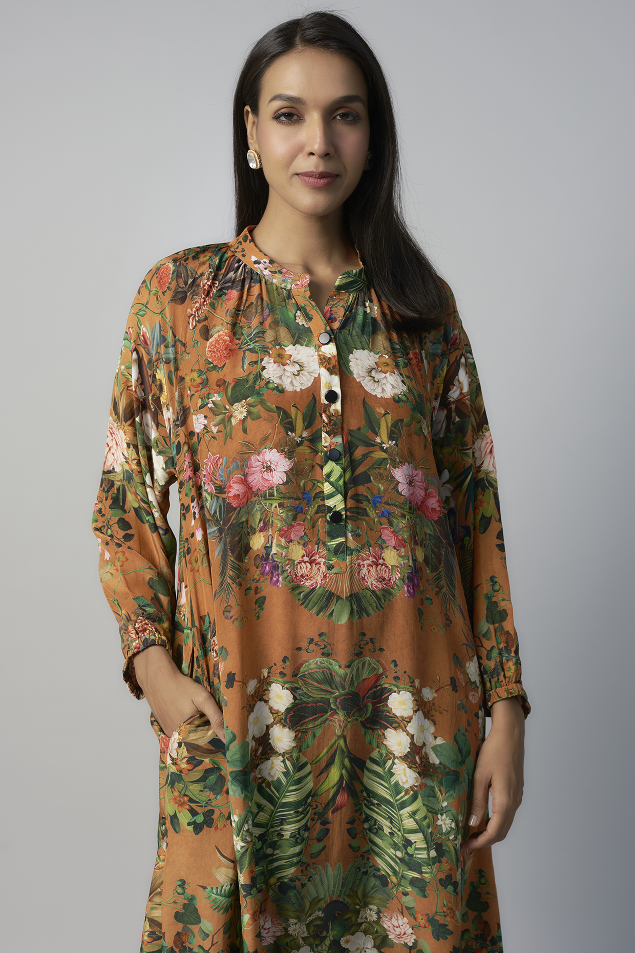 Sunflower-Printed Midi Dress（ワンピース）｜Her lip to（ハー