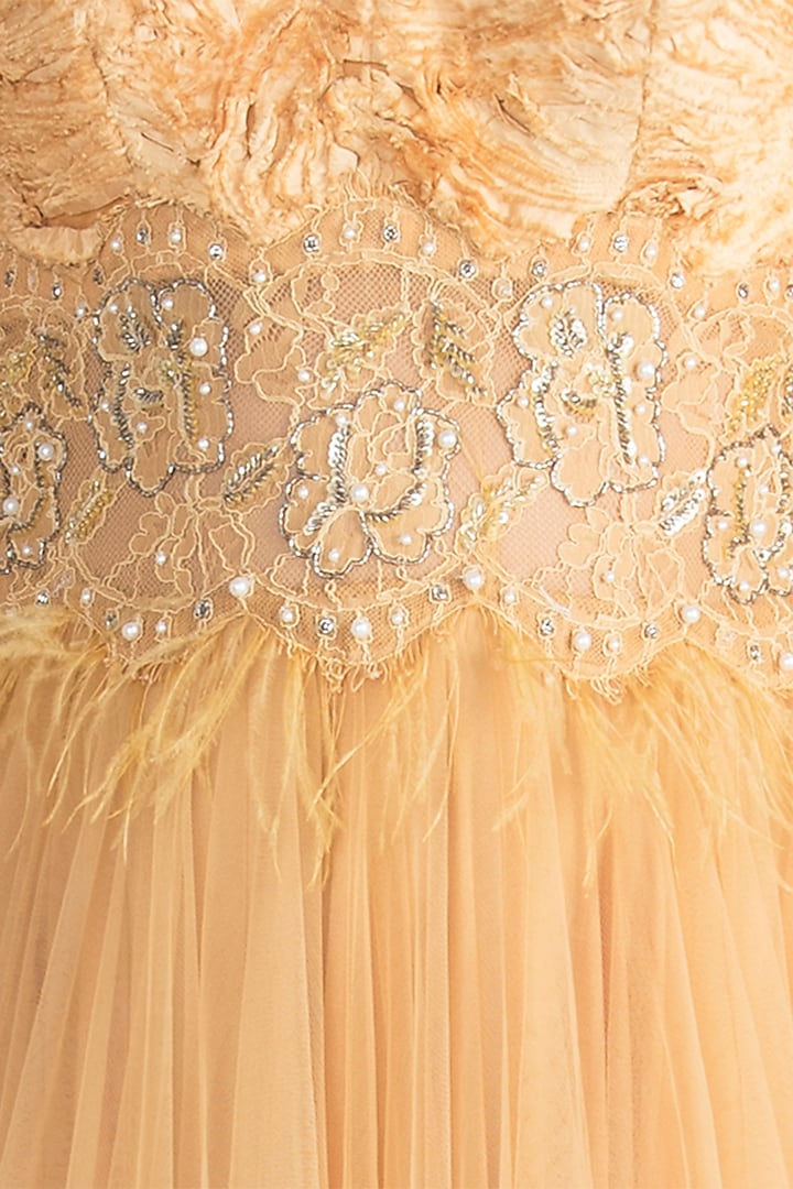 Golden Yellow Embroidered Engagement Gown by Rocky Star at Pernia's Pop Up Shop