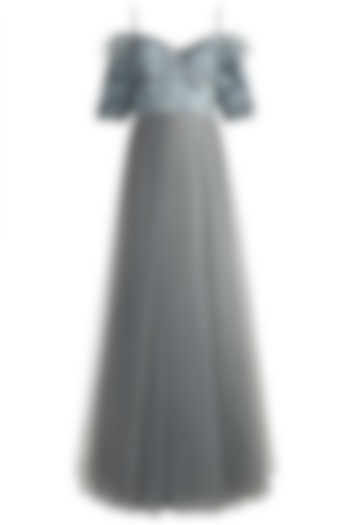 Grey Embroidered Gown by Rocky Star