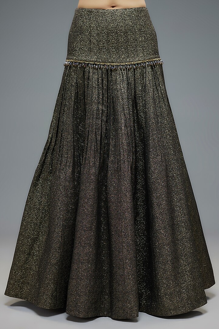 Gold Poly Lurex Wedding Lehenga Set by Rocky Star at Pernia's Pop Up Shop