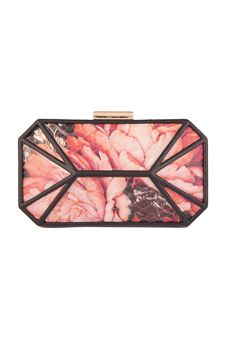Multi Colored Embroidered & Printed Square Clutch by Rocky Star