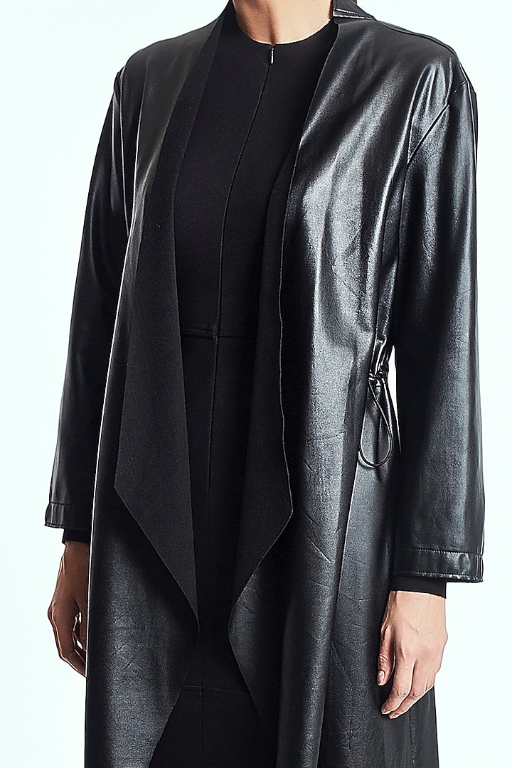 Black Leather Long Cape by Rocky Star at Pernia's Pop Up Shop