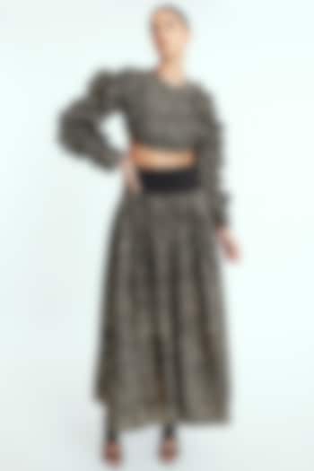 Black & Gold Gathered Skirt Set by Rocky Star at Pernia's Pop Up Shop