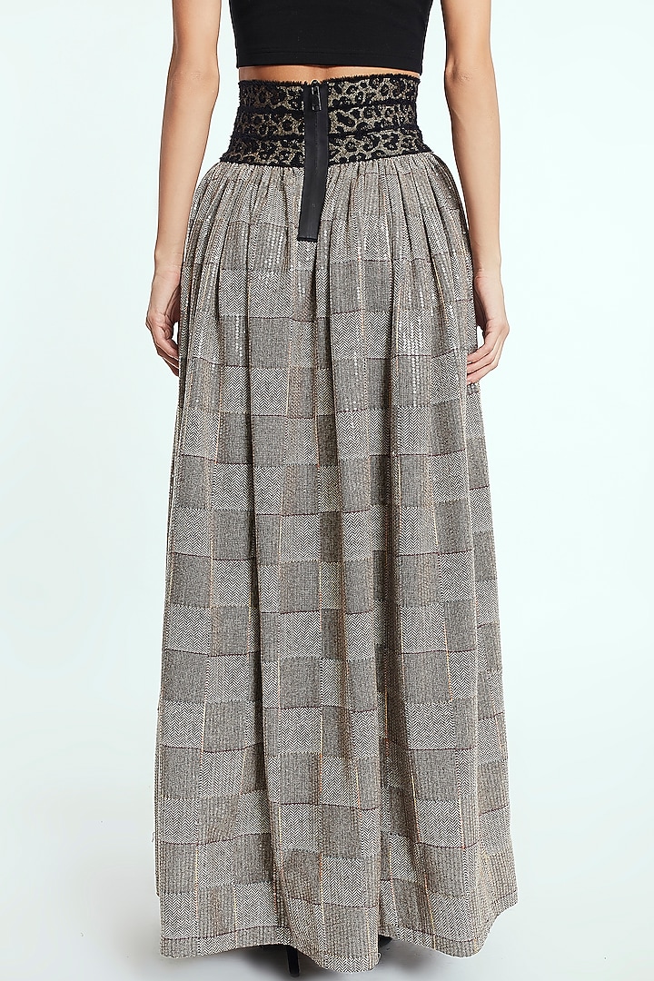 Beige Sequins Midi Skirt by Rocky Star at Pernia's Pop Up Shop