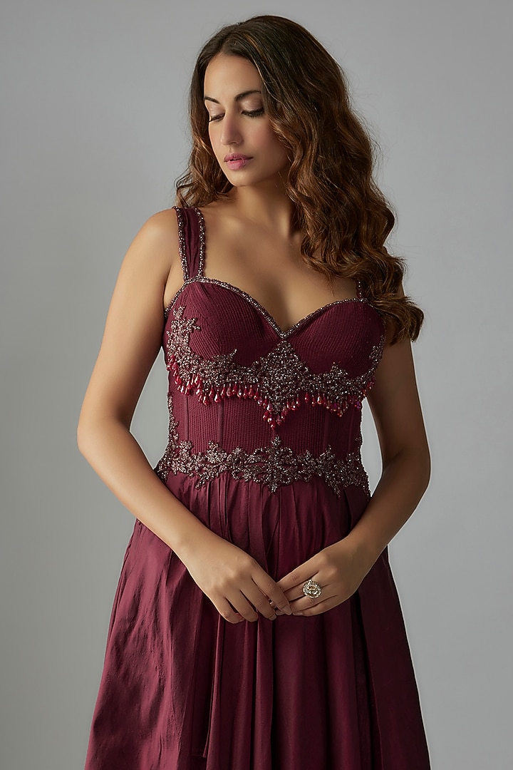 burgundy taffeta dress Juliet Dress・Burgundy main image 1