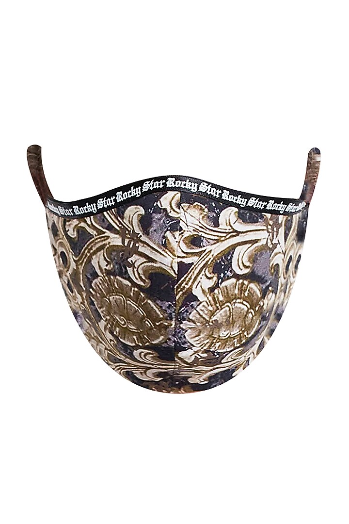 Multi Colored Reusable 3 Ply Printed Cotton Mask With Pouch by Rocky Star at Pernia's Pop Up Shop