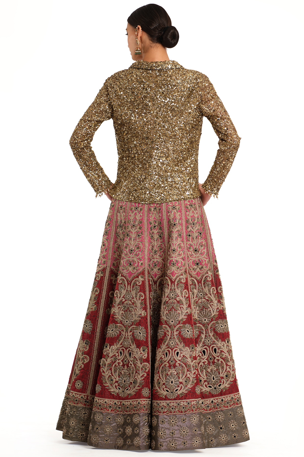 Purple Embroidered Jacket Lehenga Set Design by Stotram at Pernia's Pop Up  Shop 2024