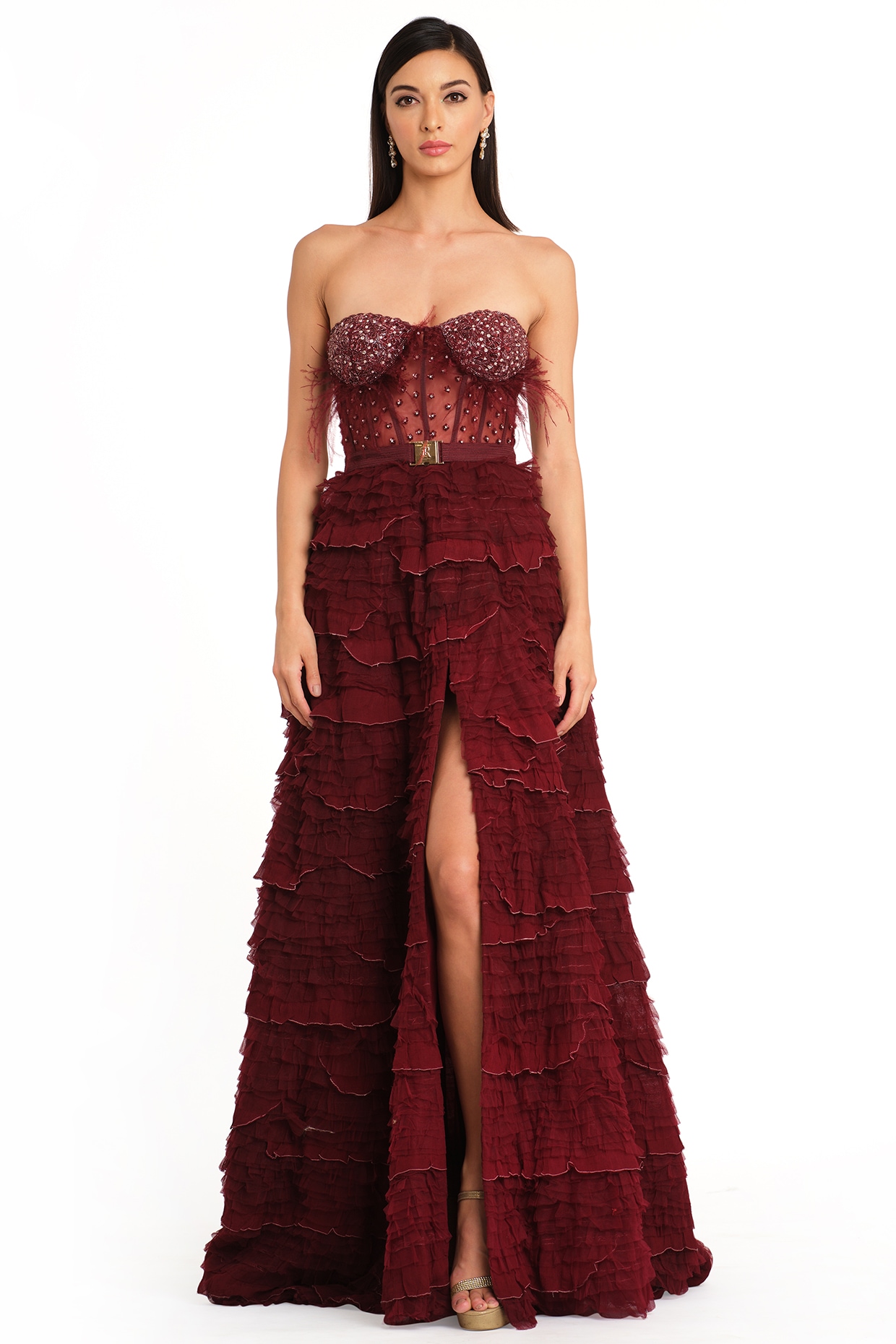 Burgundy corset dress best sale