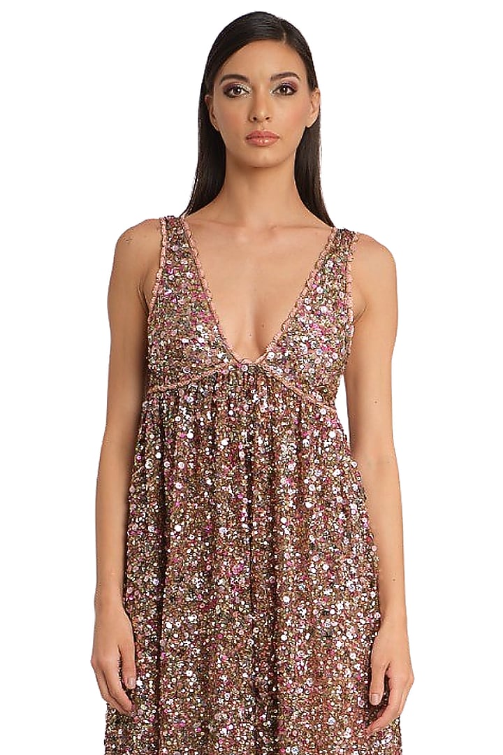 Multi-Colored Net Embroidered Jumpsuit by Rocky Star at Pernia's Pop Up Shop