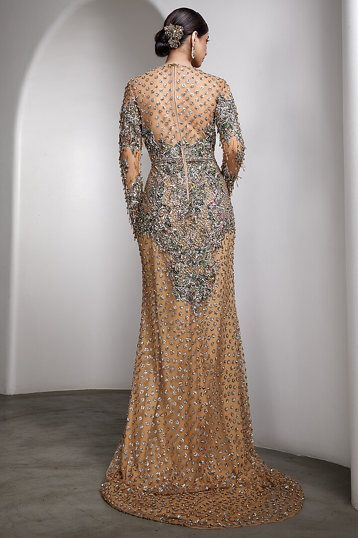 Nude Net Hand Embroidered Bridal Gown by Rocky Star at Pernia's Pop Up Shop