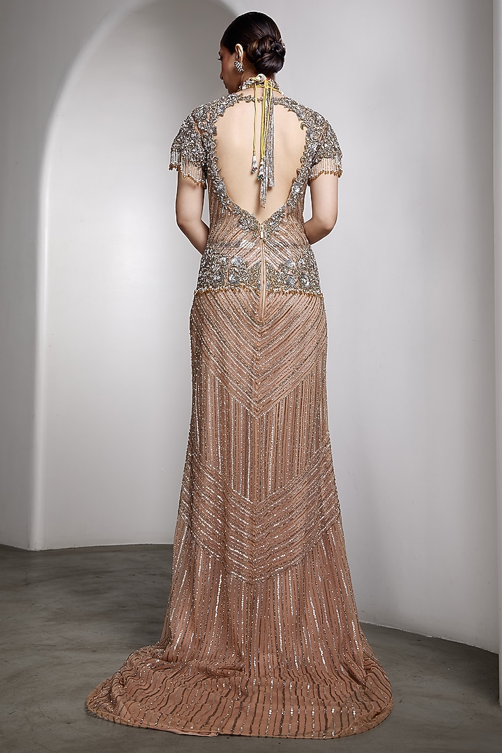 Nude Net Hand Embroidered Bridal Gown by Rocky Star at Pernia's Pop Up Shop