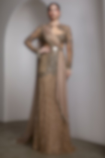 Nude Net Hand Embroidered Bridal Gown by Rocky Star at Pernia's Pop Up Shop