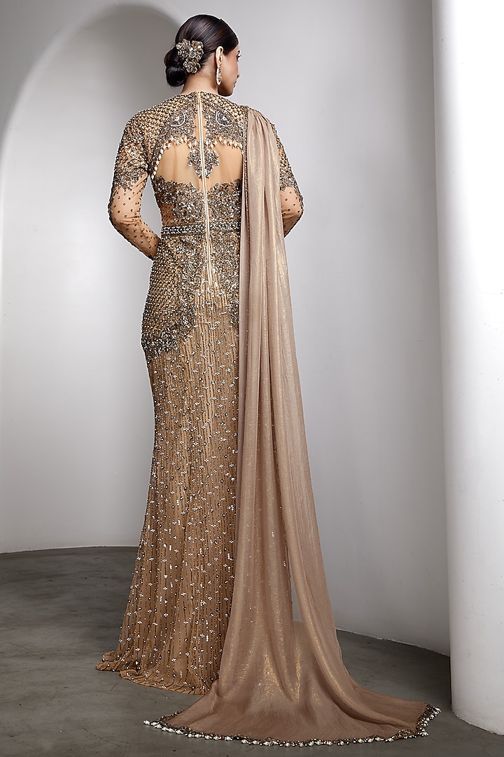 Nude Net Hand Embroidered Bridal Gown by Rocky Star at Pernia's Pop Up Shop