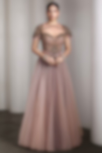 Pink Tulle Bridal Lehenga Set by Rocky Star at Pernia's Pop Up Shop