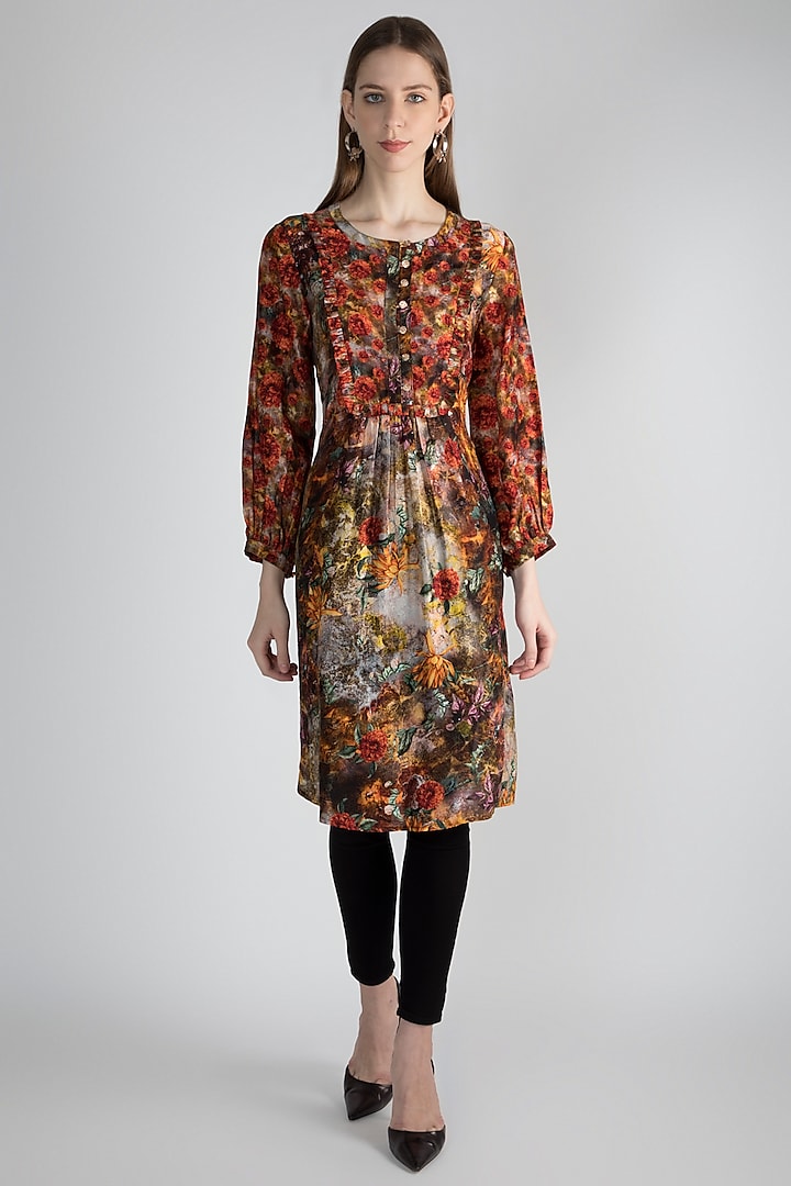 Multi Colored Floral Printed Tunic by Rocky Star