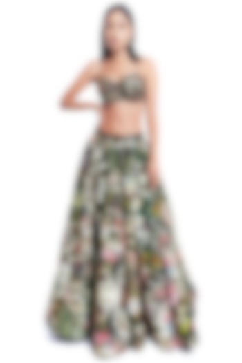 Multi Colored Printed Gathered Skirt Set by Rocky Star
