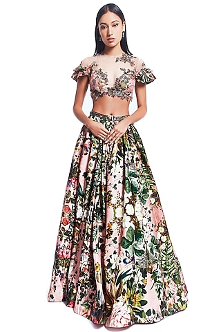 Multi Colored Godet Skirt Set by Rocky Star