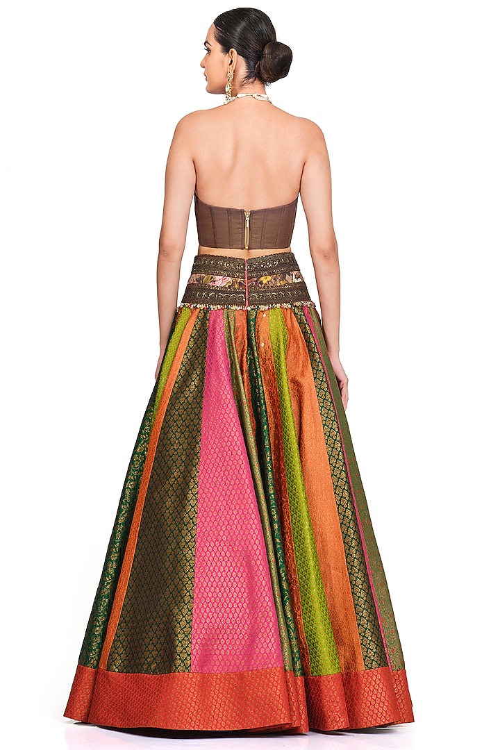 Multi-Coloured Embroidered Bridal Lehenga Set by Rocky Star at Pernia's Pop Up Shop