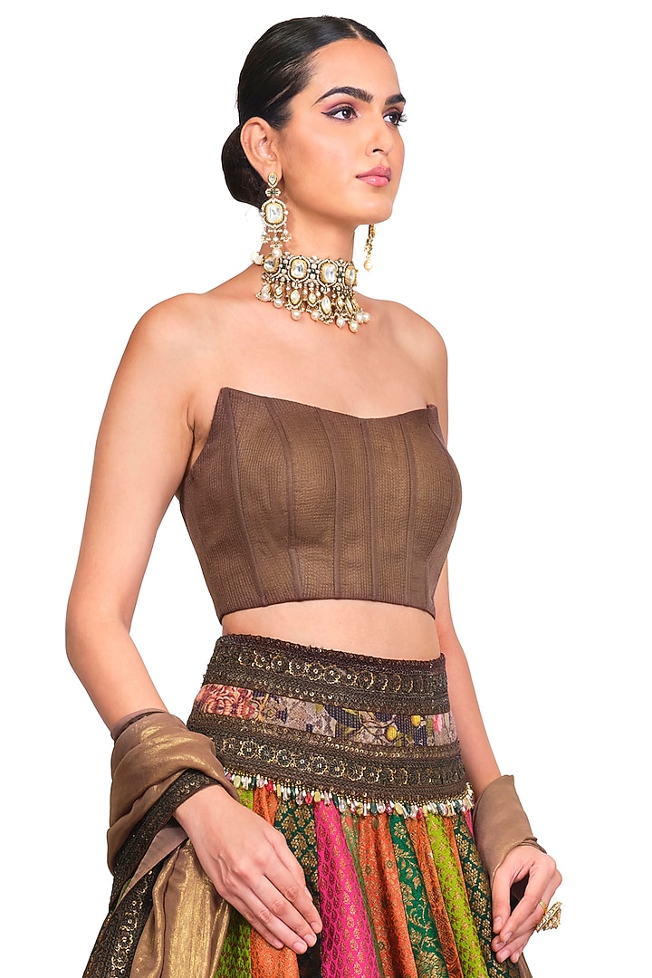 Multi-Coloured Embroidered Bridal Lehenga Set by Rocky Star at Pernia's Pop Up Shop