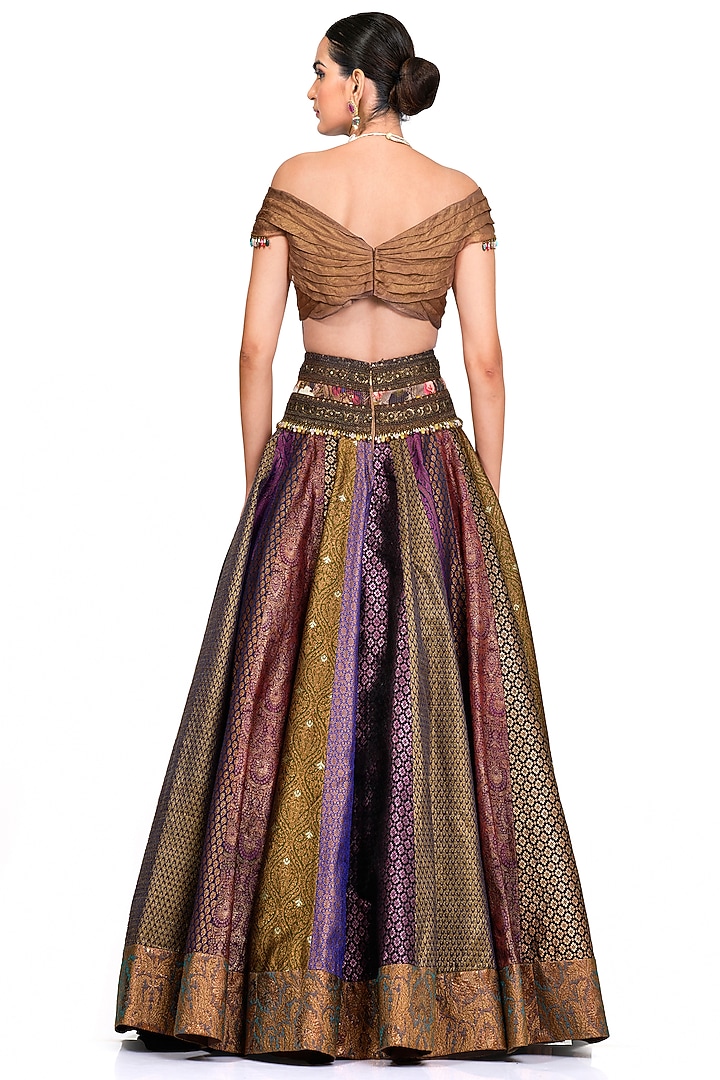 Multi-Coloured Brocade Bridal Lehenga Set by Rocky Star at Pernia's Pop Up Shop