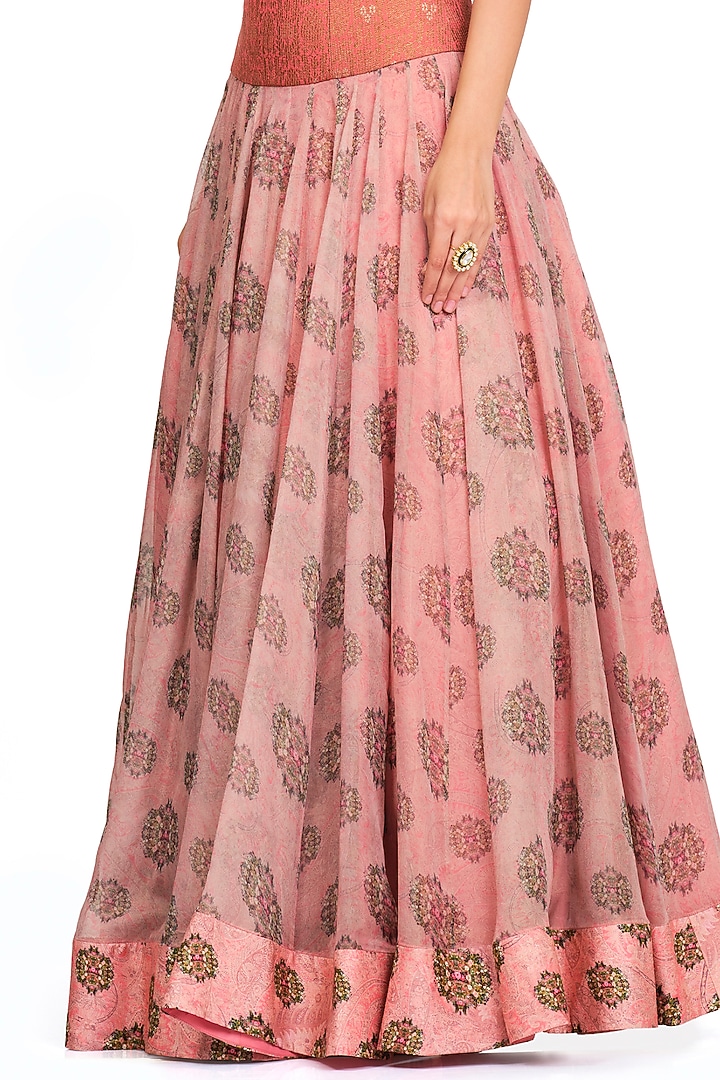 Pink Organza Wedding Lehenga Set by Rocky Star at Pernia's Pop Up Shop