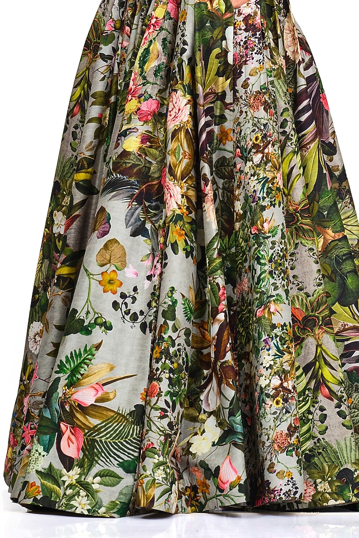 Multi-Coloured Digital Printed Wedding Lehenga Set by Rocky Star at Pernia's Pop Up Shop