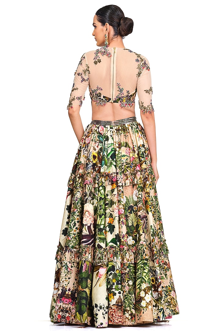 Multi-Colored Raw Silk Embroidered Wedding Lehenga Set by Rocky Star at Pernia's Pop Up Shop
