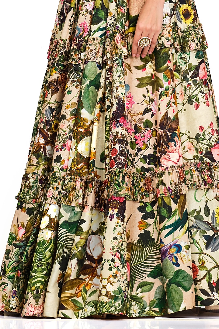 Multi-Colored Raw Silk Embroidered Wedding Lehenga Set by Rocky Star at Pernia's Pop Up Shop