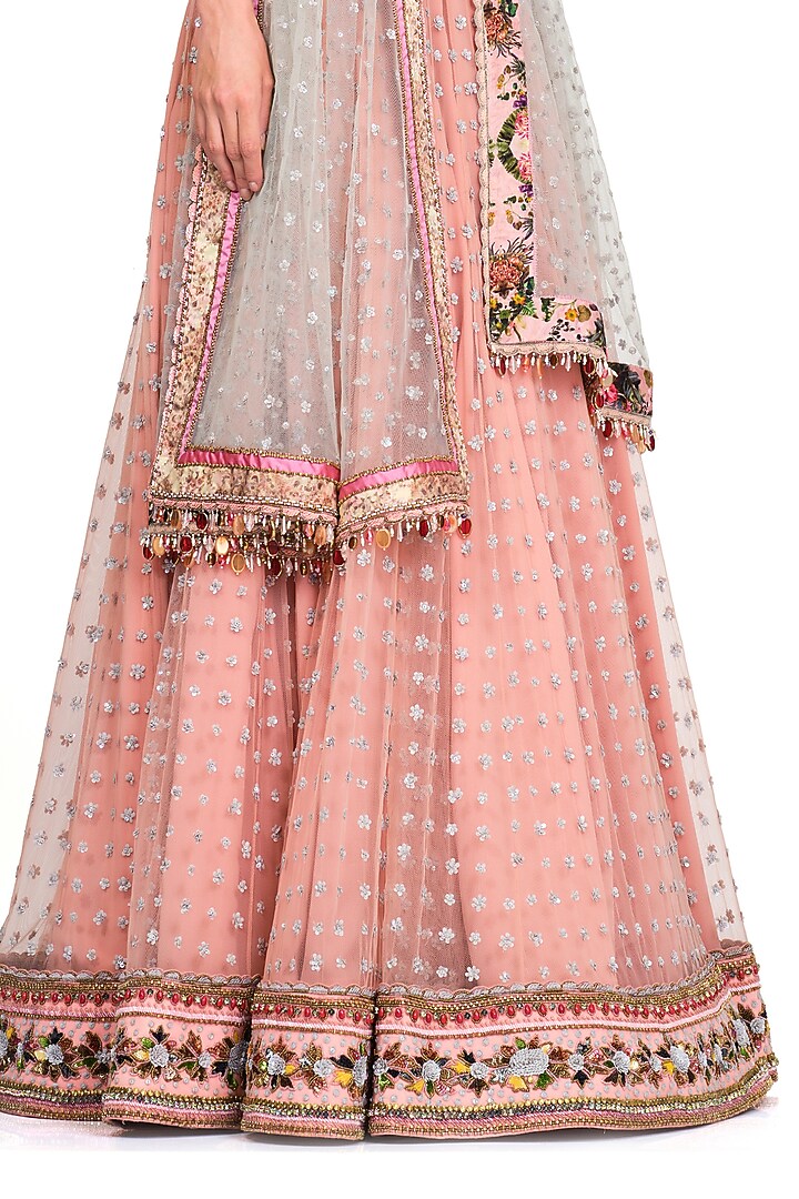 Baby Pink Embroidered Bridal Lehenga Set by Rocky Star at Pernia's Pop Up Shop