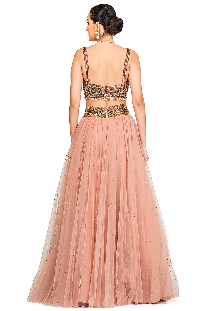 Rose Pink Embroidered Wedding Lehenga Set by Rocky Star at Pernia's Pop Up Shop