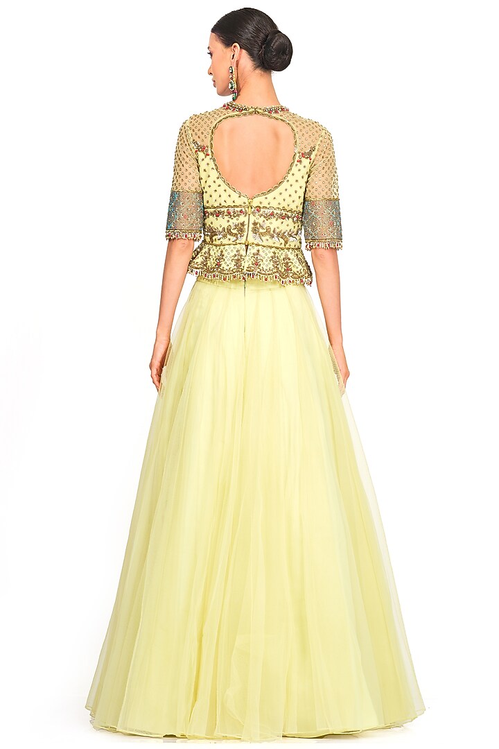 Yellow Net Wedding Lehenga Set by Rocky Star at Pernia's Pop Up Shop