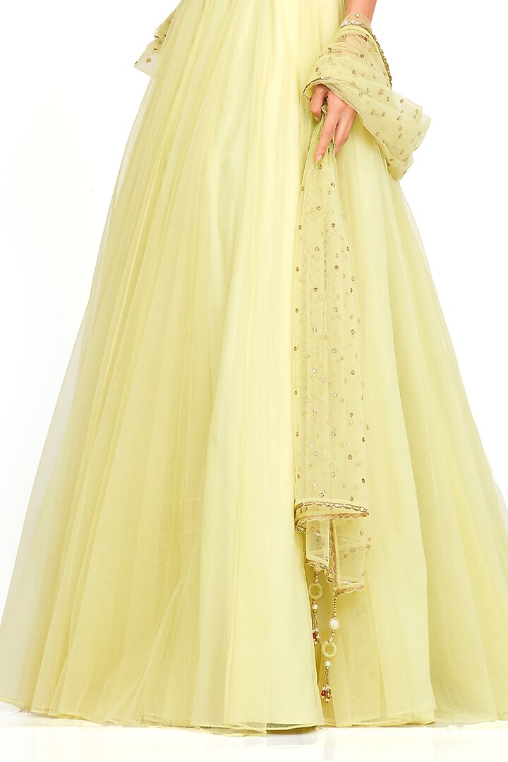 Yellow Net Wedding Lehenga Set by Rocky Star at Pernia's Pop Up Shop