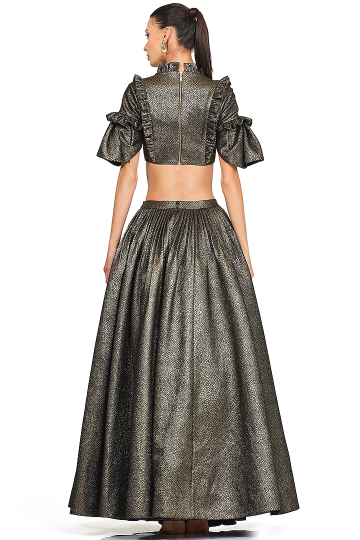 Gold Lurex Wedding Lehenga Set by Rocky Star at Pernia's Pop Up Shop