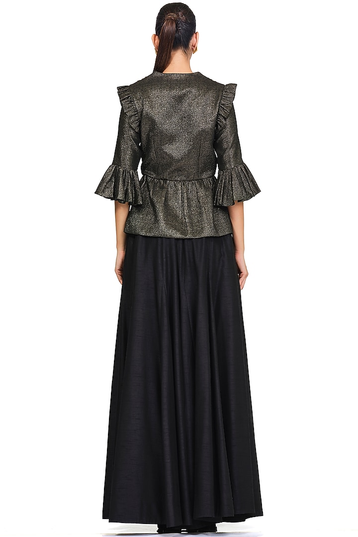 Black Embroidered Jacket Wedding Lehenga Set by Rocky Star at Pernia's Pop Up Shop