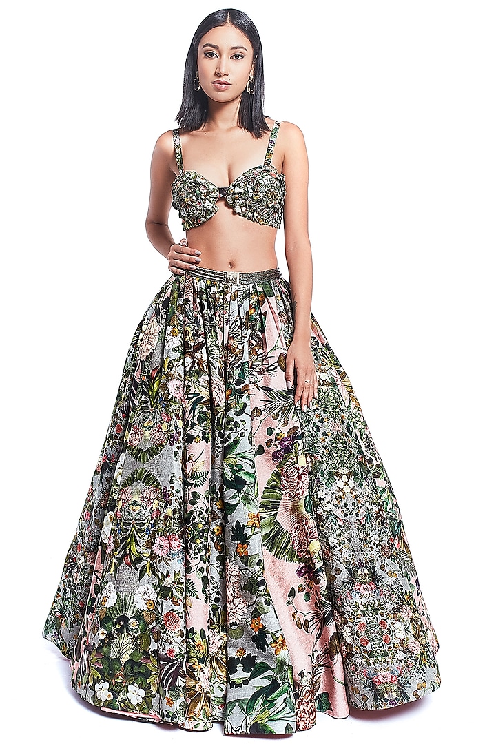 Multi-Colored Embroidered Wedding Lehenga Set by Rocky Star at Pernia's Pop Up Shop