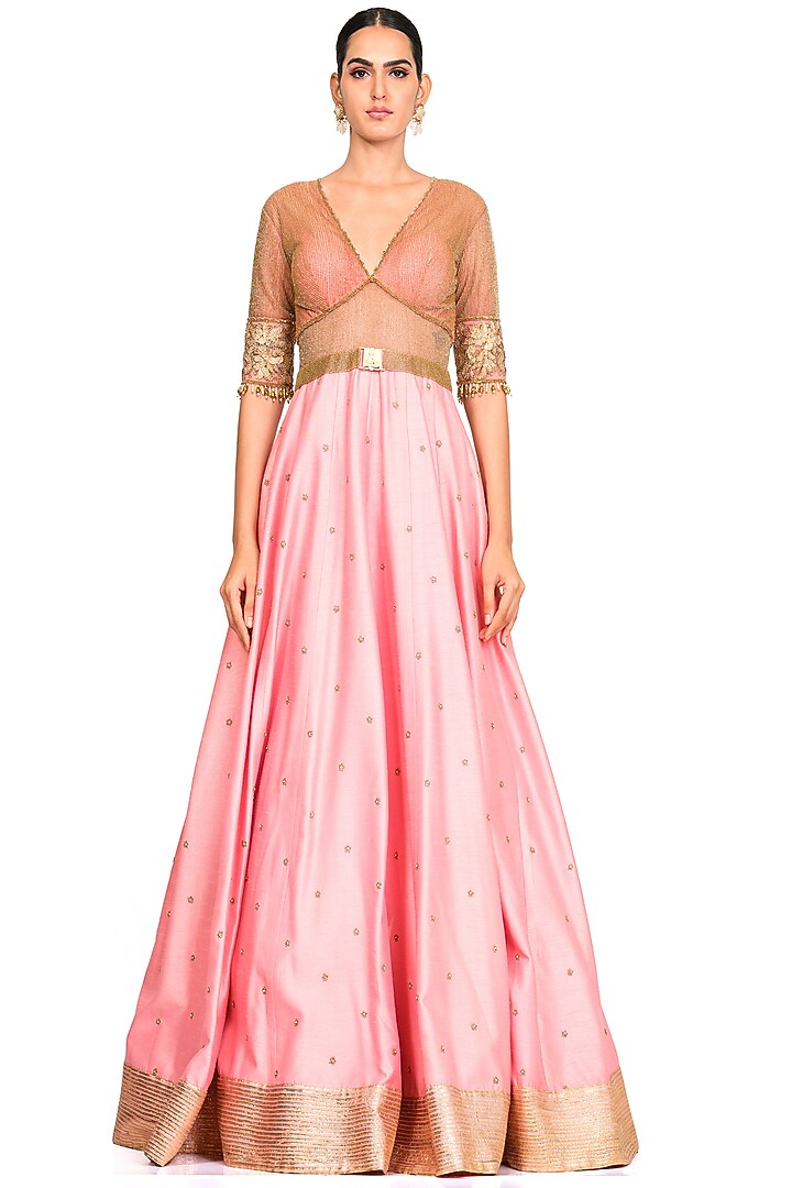 Pink Embroidered Wedding Gown by Rocky Star at Pernia's Pop Up Shop