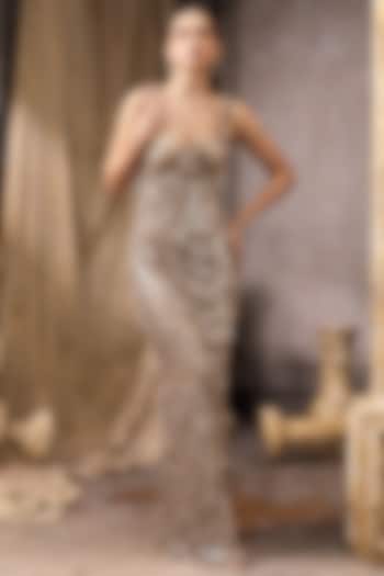 Nude Net Hand Embroidered Bridal Gown by Rocky Star at Pernia's Pop Up Shop