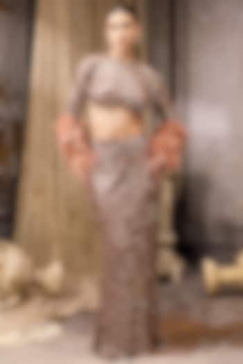 Nude Net Hand Embroidered Bridal Lehenga Set by Rocky Star at Pernia's Pop Up Shop