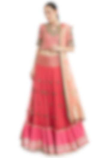 Pink Embroidered Lehenga Set by Rocky Star