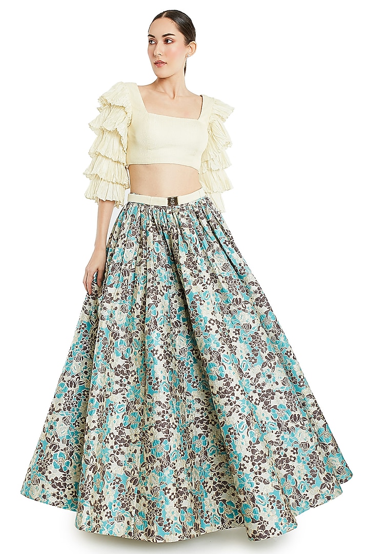 Ivory & Multi Colored Skirt Set by Rocky Star at Pernia's Pop Up Shop