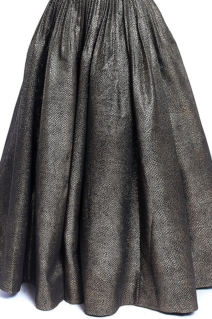 Black Shimmer Lame Flared Skirt Set by Rocky Star at Pernia's Pop Up Shop