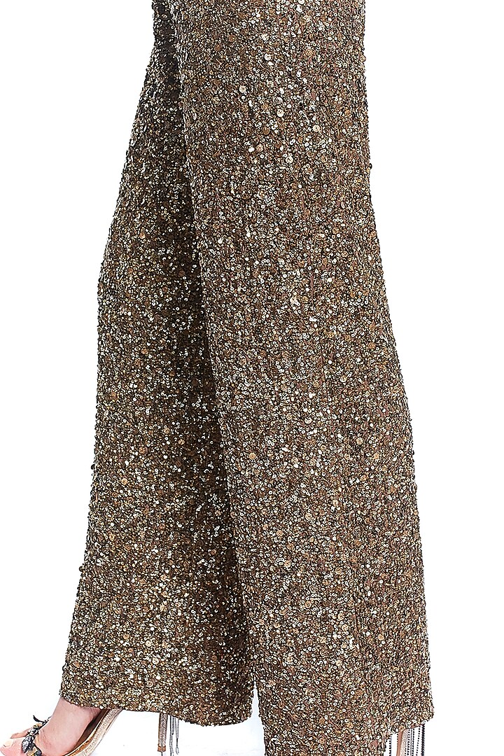 Gold Sequins Embroidered Pants by Rocky Star at Pernia's Pop Up Shop