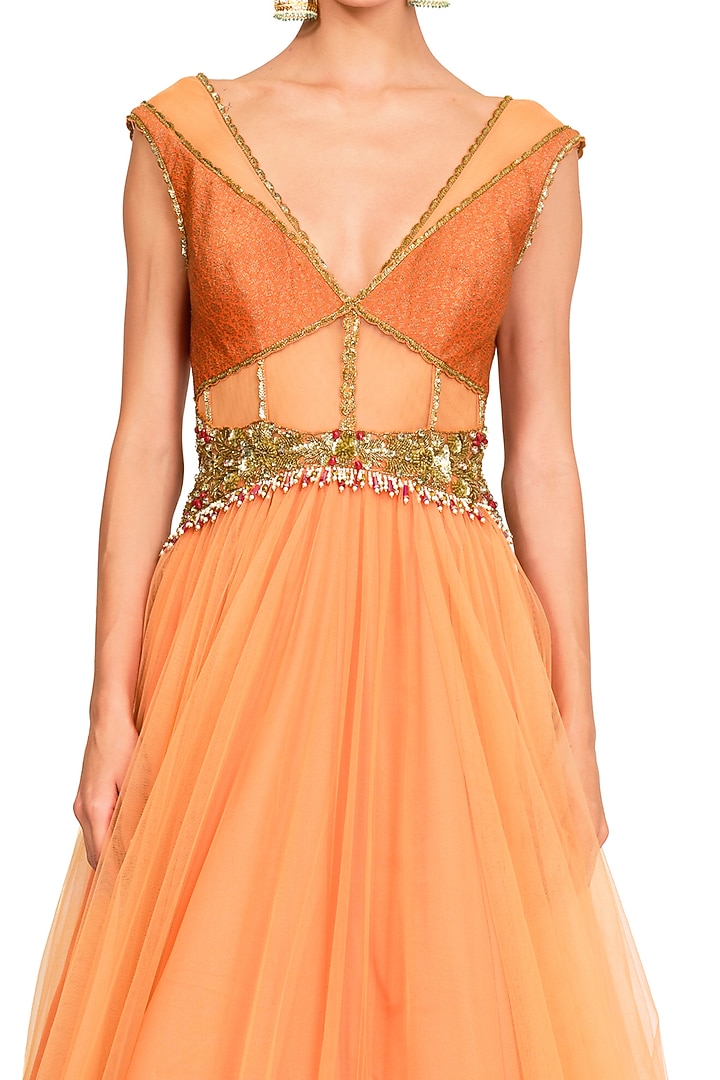 Orange Tulle Gown by Rocky Star at Pernia's Pop Up Shop