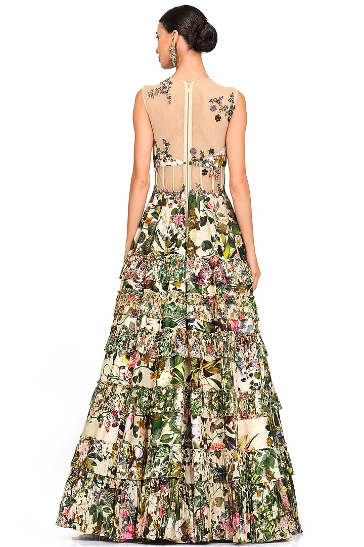 Multi-Coloured Floral Printed Gown by Rocky Star at Pernia's Pop Up Shop